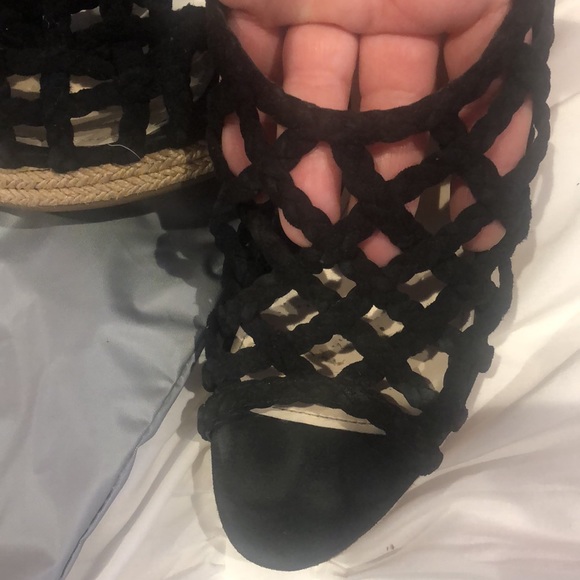 Prada Black Woven Wedge Sandals, 7.5 - Picture 2 of 8